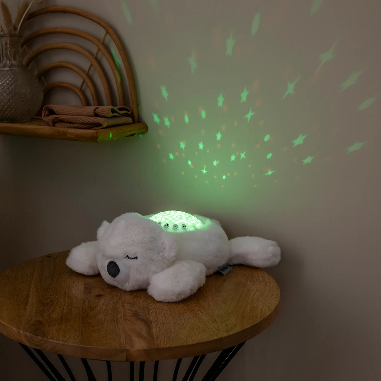 Nattou - Night Lamp Projector Bear | White