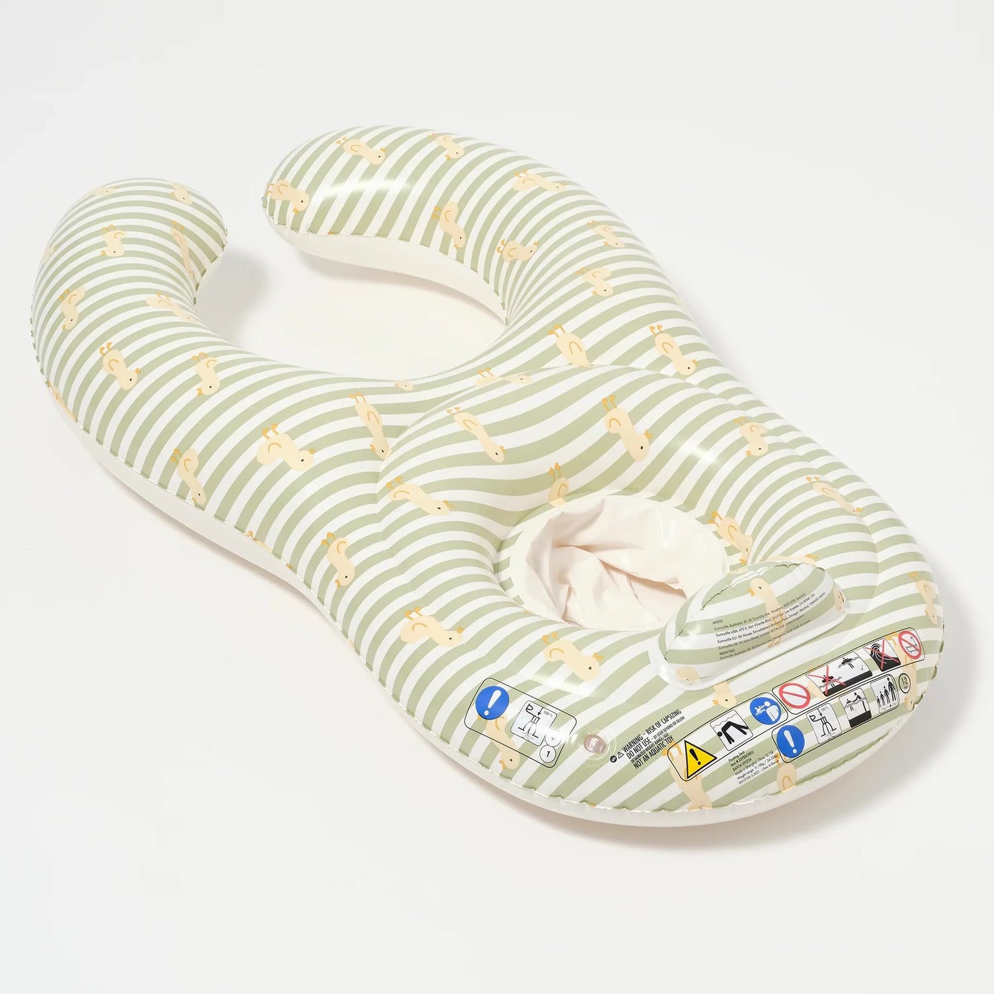 SUNNYLiFE - Float Together Baby Seat | Duck Sage Stripe