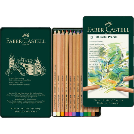 Faber-Castell - Pitt Pastel Pencils | Tin of 12