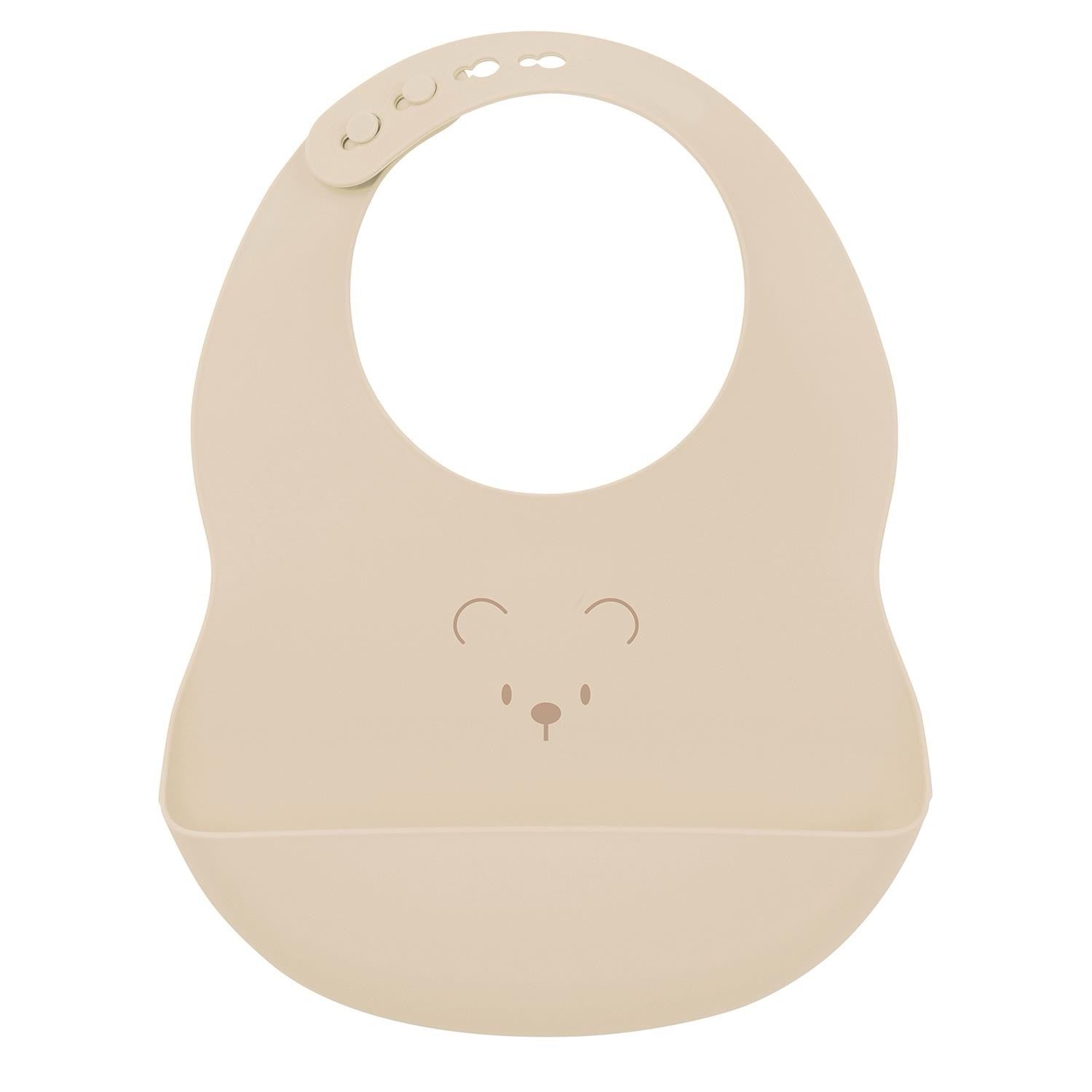 Nattou - Silicone Bib with Drip Tray | Bear Clay Nattou - Silicone Bib with Drip Tray | Bear Clay