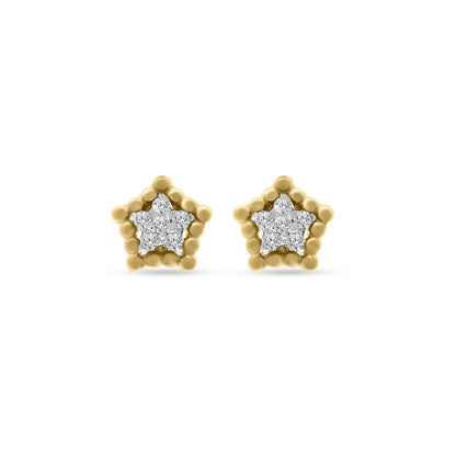 Little Star Kid's Diamond & Gold Earrings