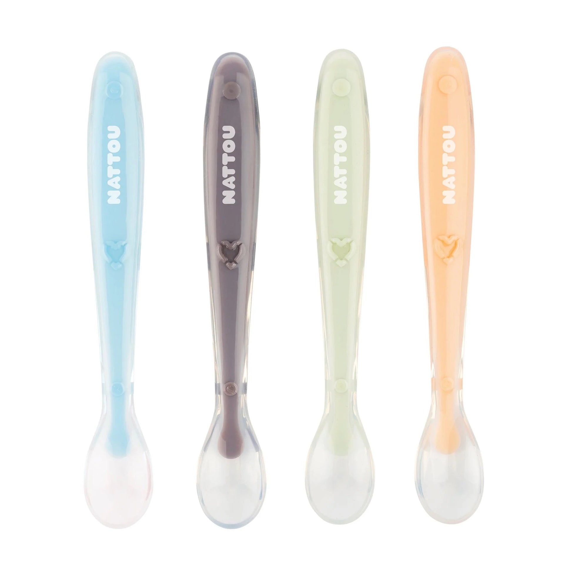 Nattou - Silicone Children 4 Spoons Set with Case Nattou - Silicone Children 4 Spoons Set with Case