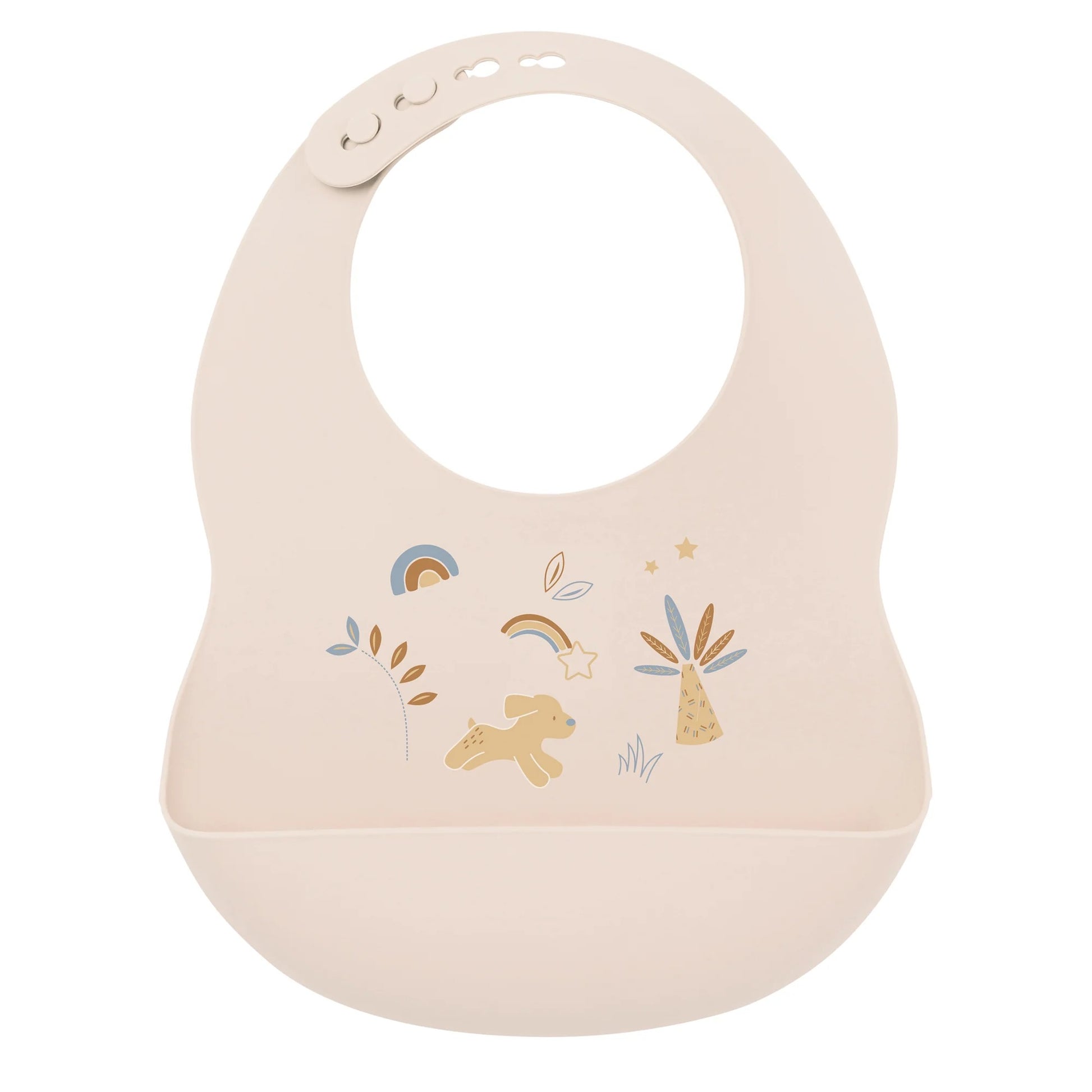 Nattou - Silicone Bib with Drip Tray | Beige Nattou - Silicone Bib with Drip Tray | Beige