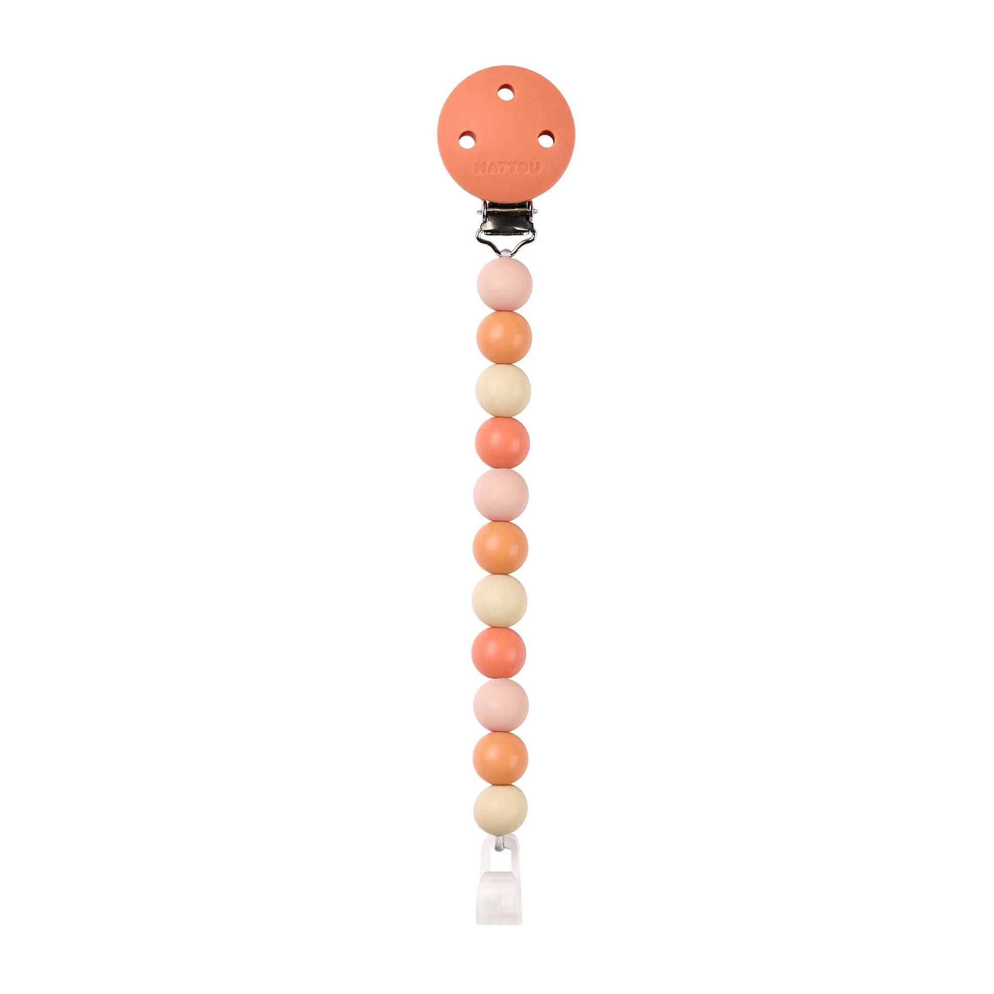 Nattou - Pacifinder Pacifier Clip | Beige Terracotta Nattou - Pacifinder Pacifier Clip | Beige Terracotta