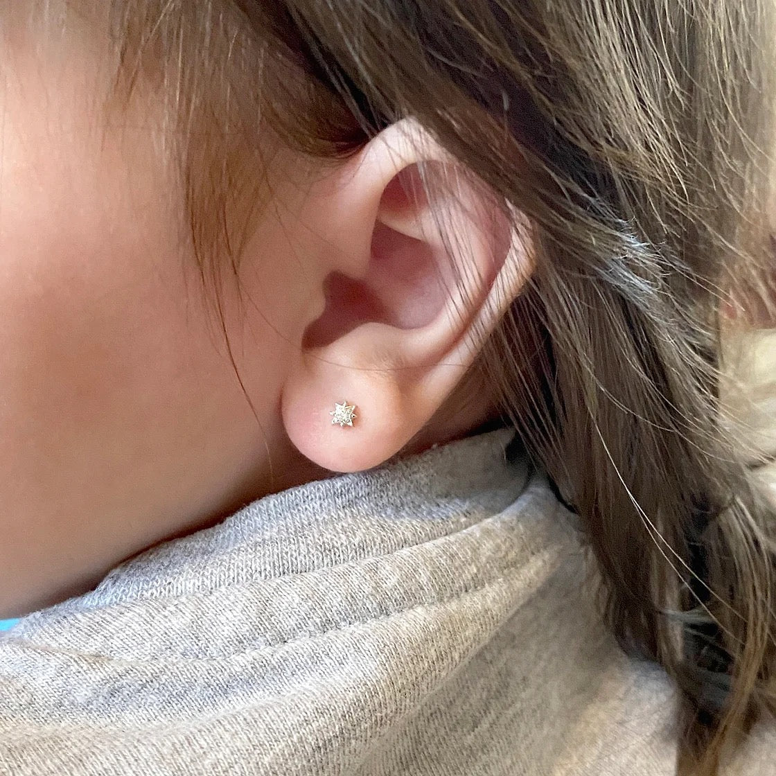 Starburst Kid's Diamond Stud Earrings