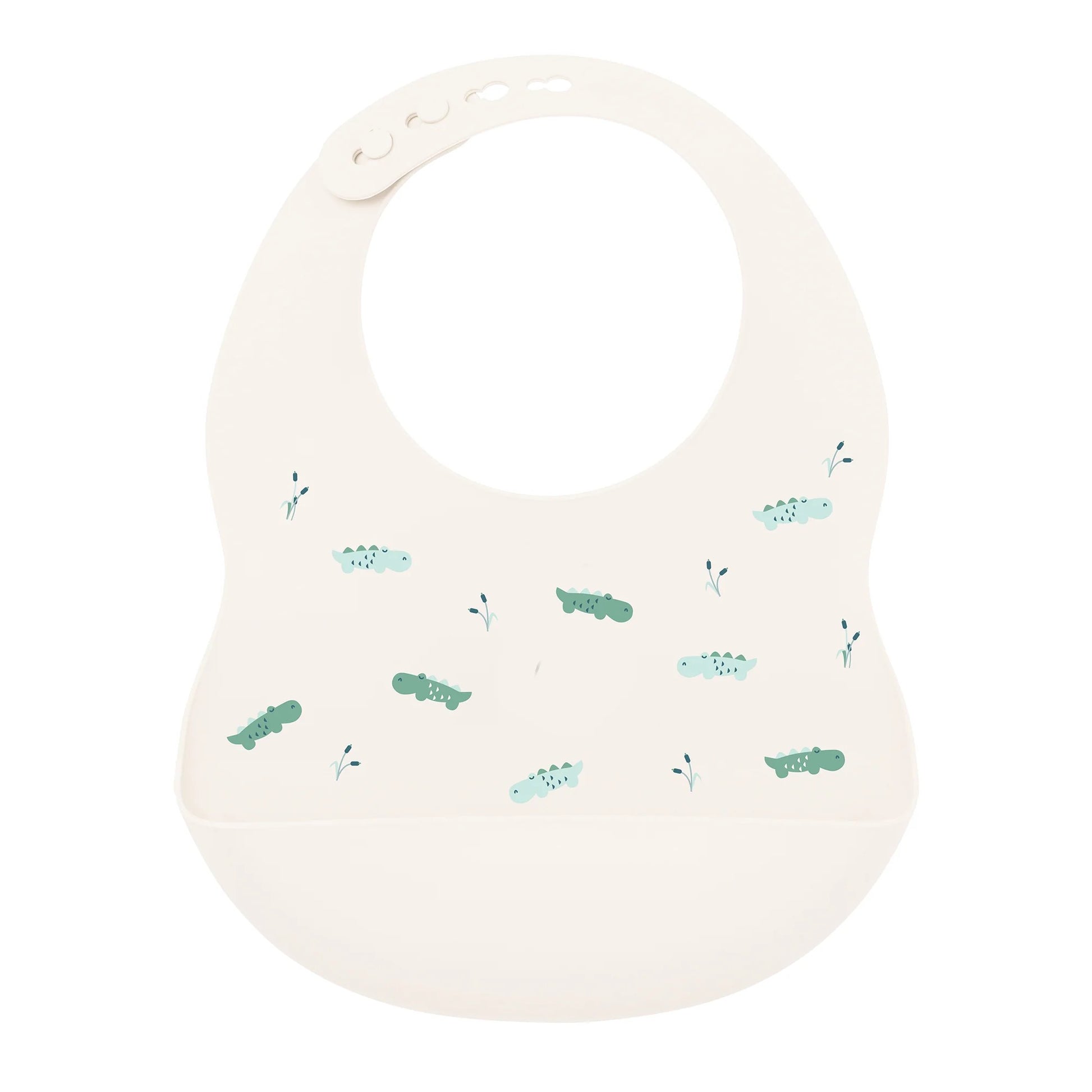 Nattou - Silicone Bib with Drip Tray | White Nattou - Silicone Bib with Drip Tray | White