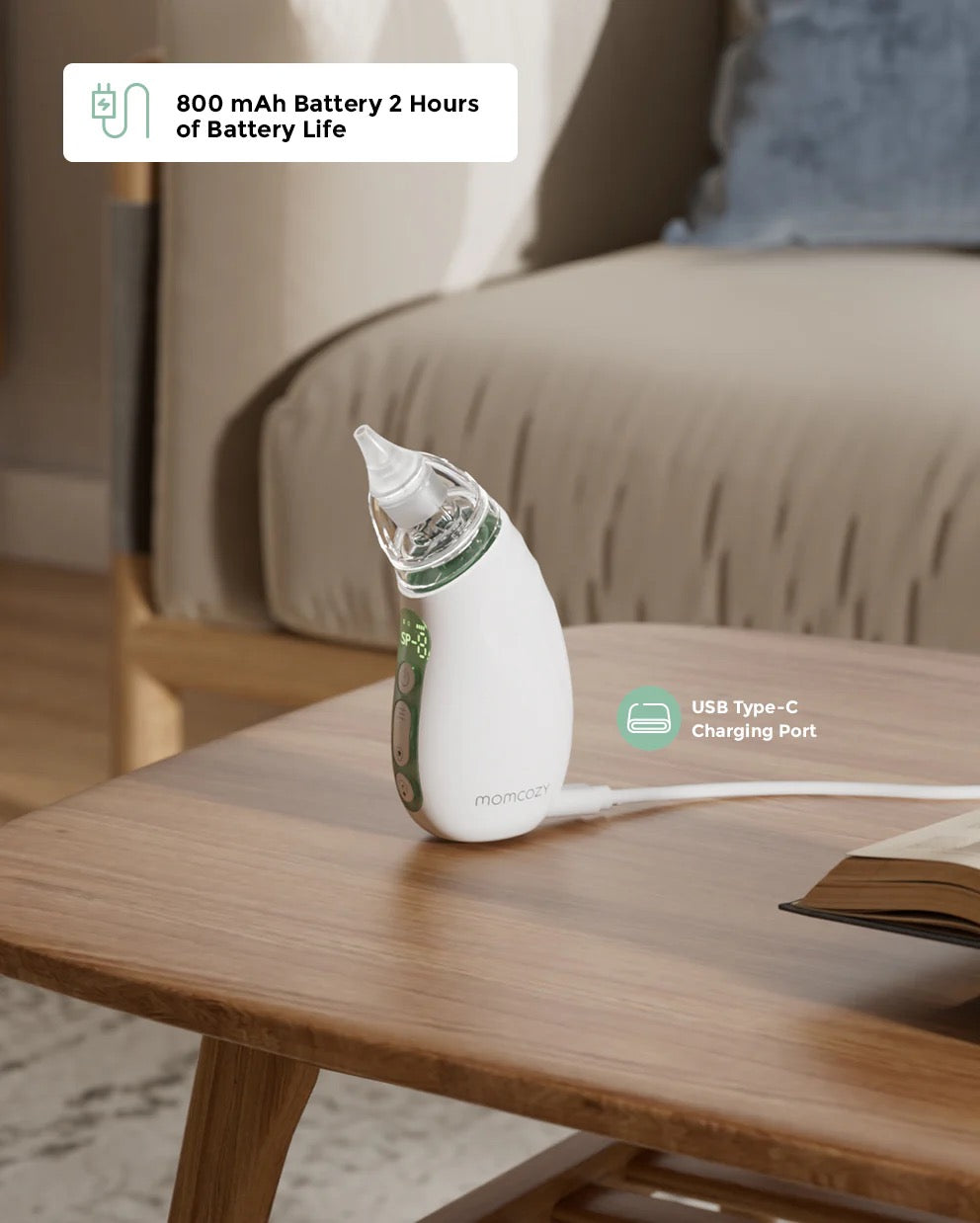 Momcozy - Baby Nasal Aspirator | Long Battery Life