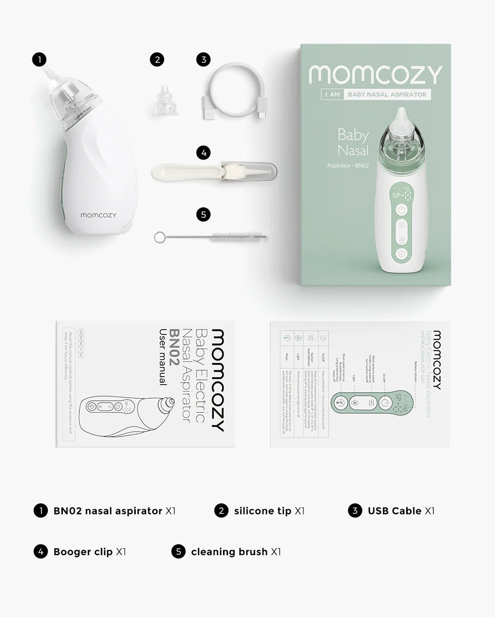 Momcozy - Baby Nasal Aspirator | Long Battery Life