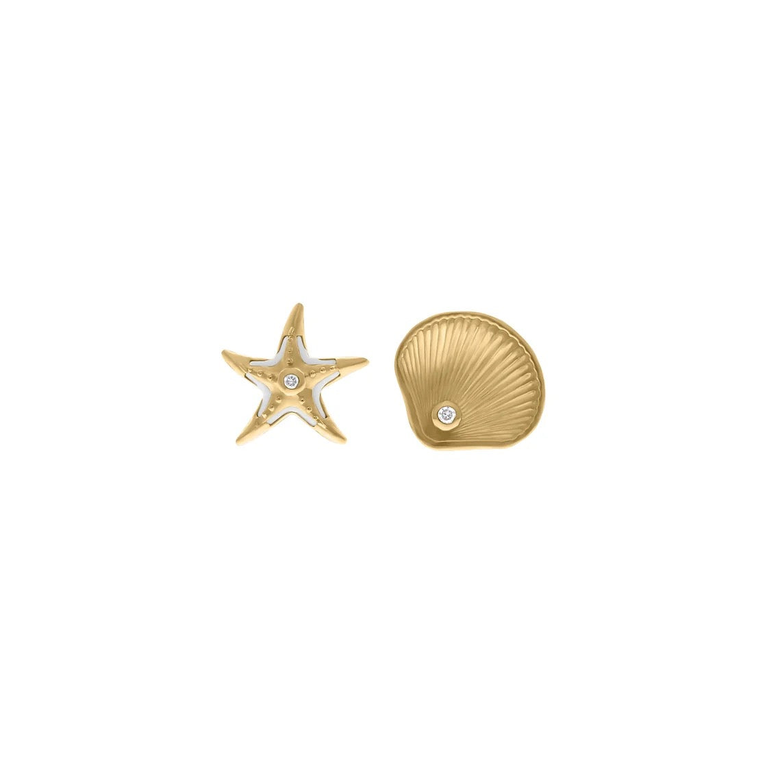 Starfish & Seashell Kid's Diamond Earrings