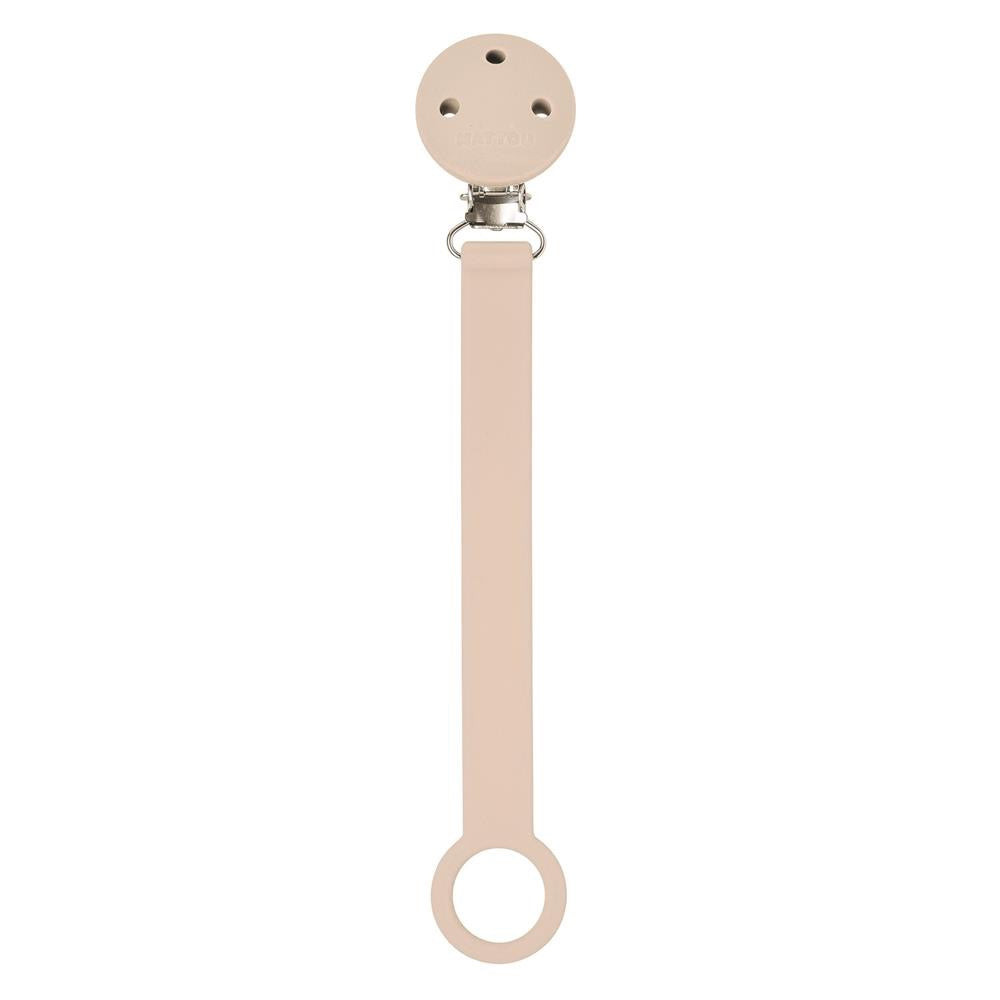 Nattou - Silicone & Rubber Pacifier Clip | 21 cm | Beige