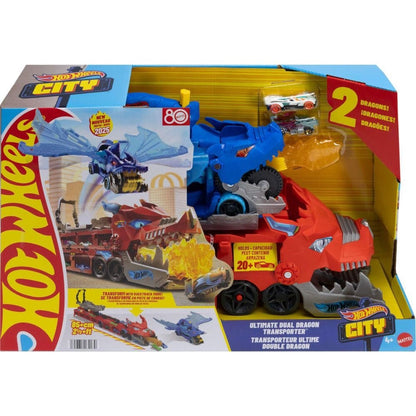 Hot Wheels - City Ultimate Dual Dragon Transporter Track Set