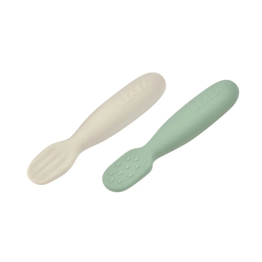 Beaba - Pre Spoons  | Sage Green - Velvet Grey | Set of 2 | 4m+