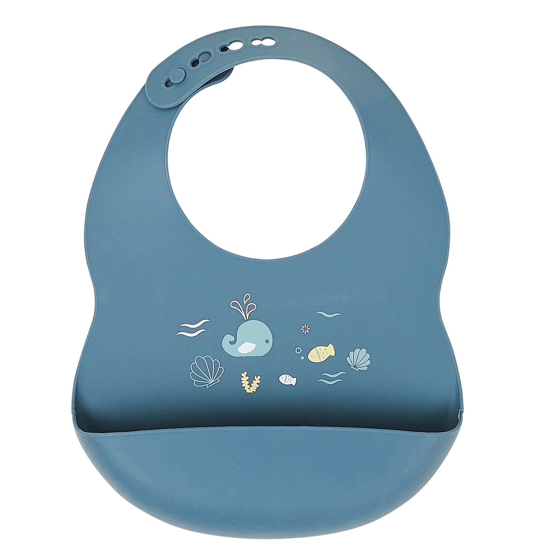 Nattou - Silicone Bib with Drip Tray | Infinity Blue Nattou - Silicone Bib with Drip Tray | Infinity Blue