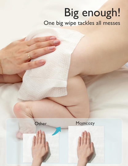 Momcozy - Largest Water Wipes Box | 8x60 Wipes