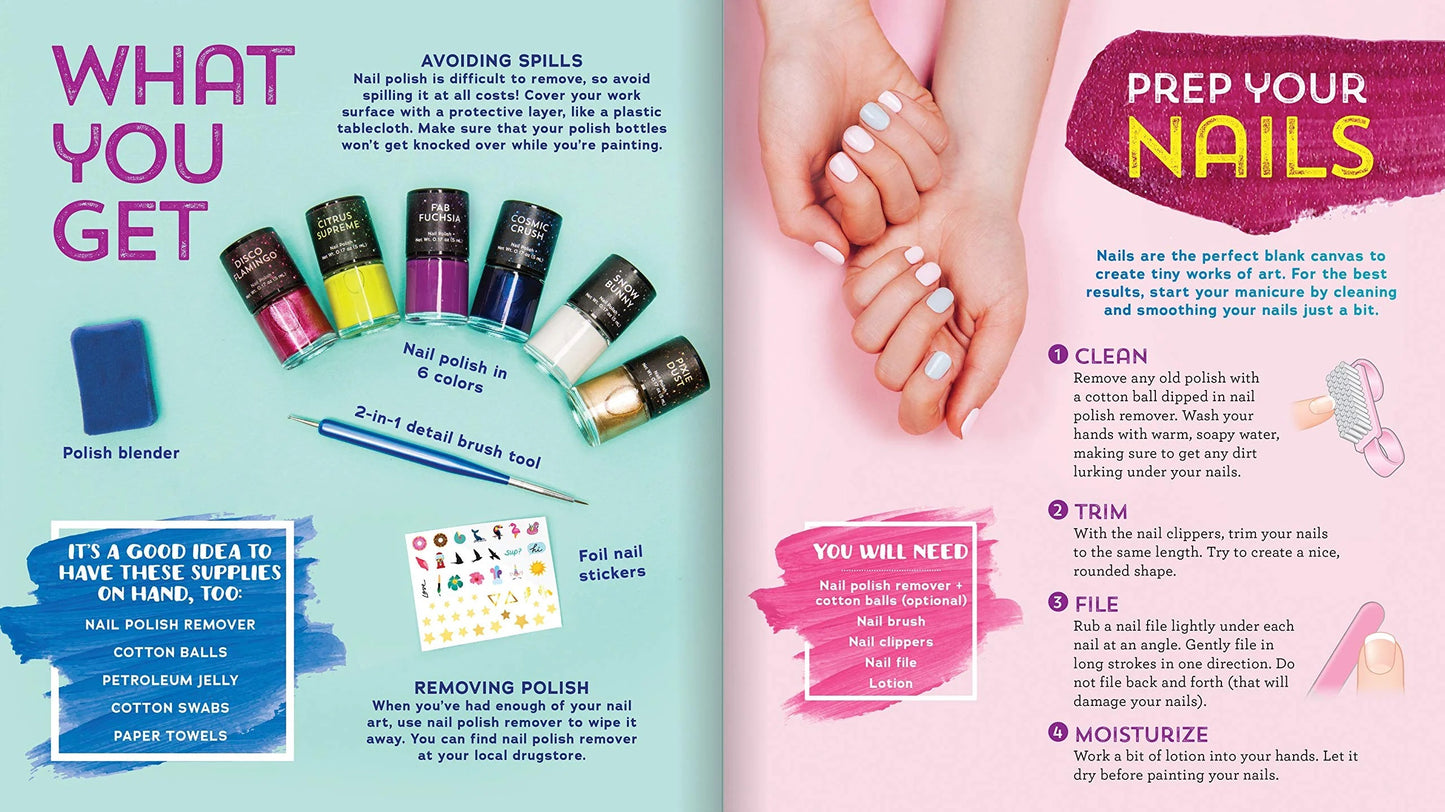 كلوتز DIY مانيكير معدني لامع، مجموعة أدوات تزيين الأظافر