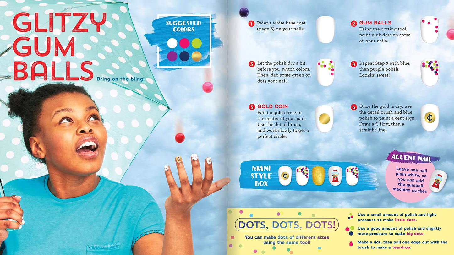 كلوتز DIY مانيكير معدني لامع، مجموعة أدوات تزيين الأظافر