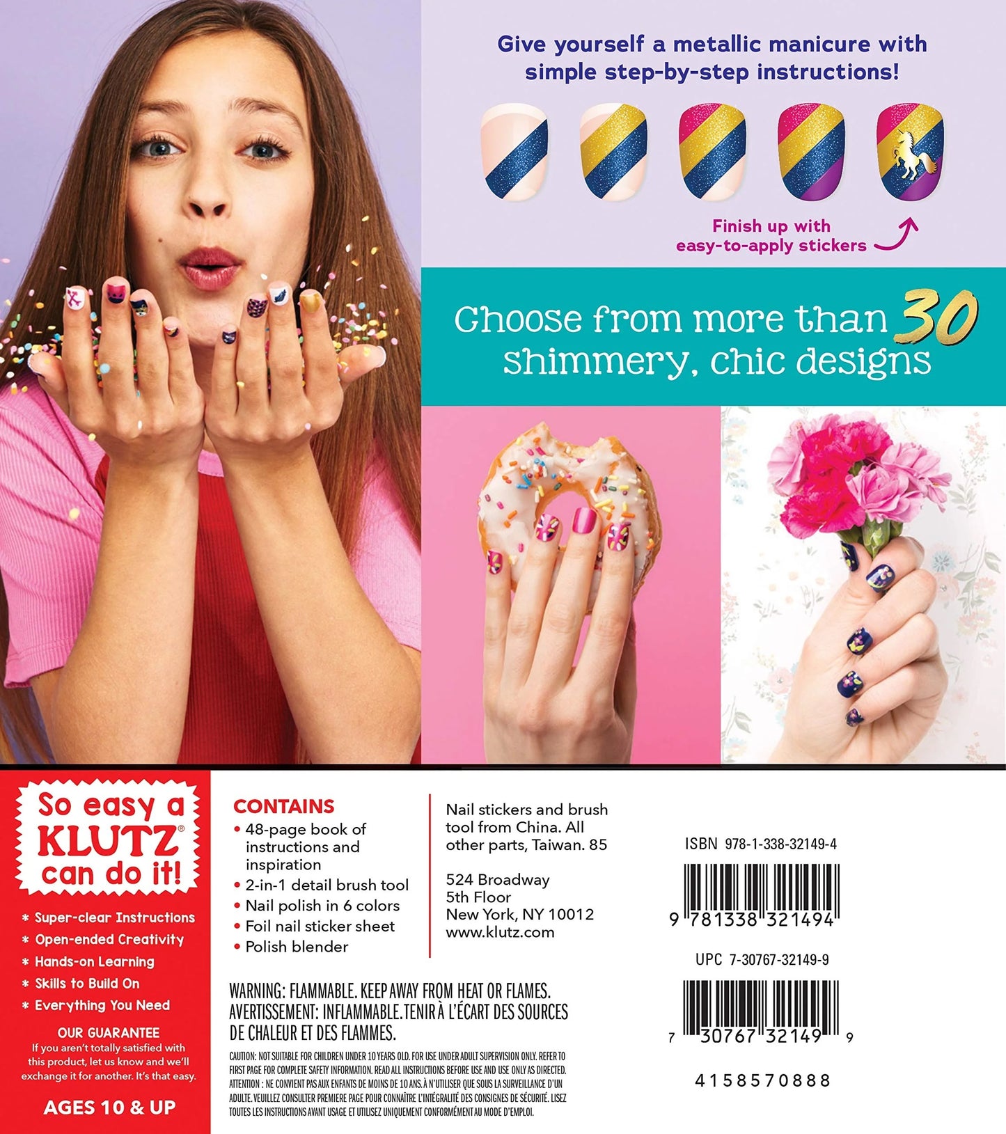 كلوتز DIY مانيكير معدني لامع، مجموعة أدوات تزيين الأظافر