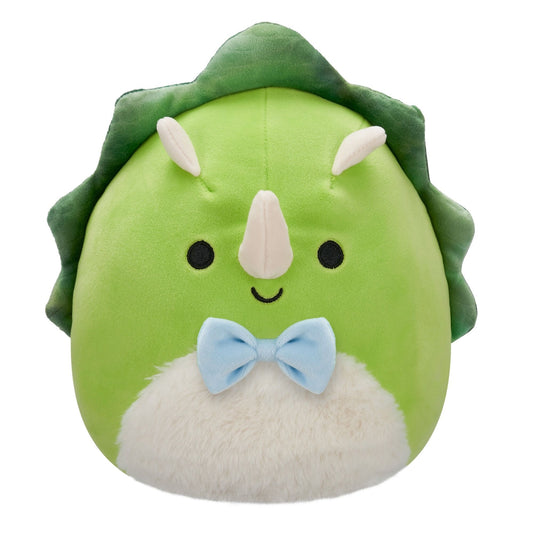 Squishmallows - Little Plush 7.5" Tristan - Green Triceratops - Fuzzy Belly and Bowtie