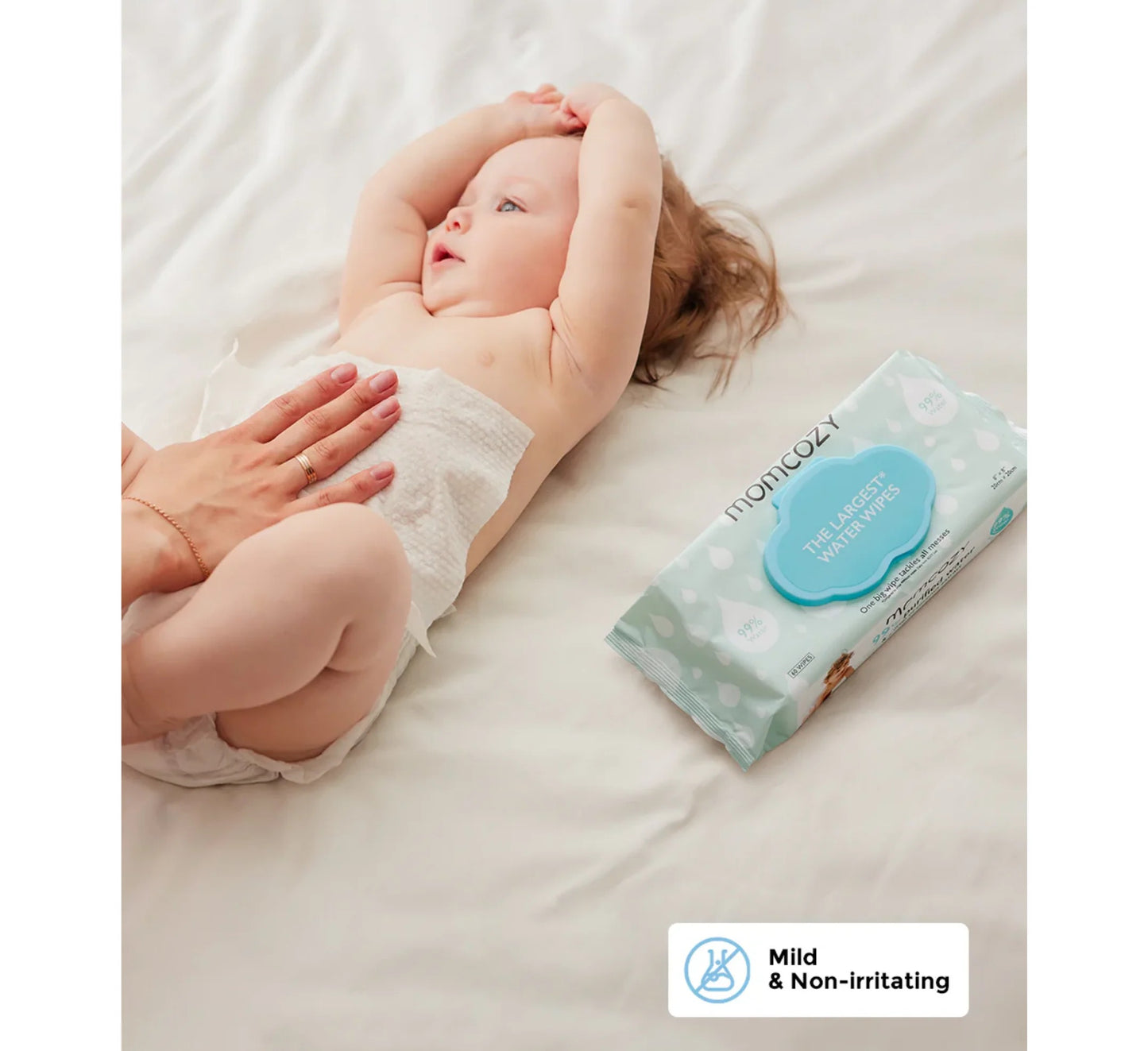 Momcozy - Largest Water Wipes Box | 8x60 Wipes