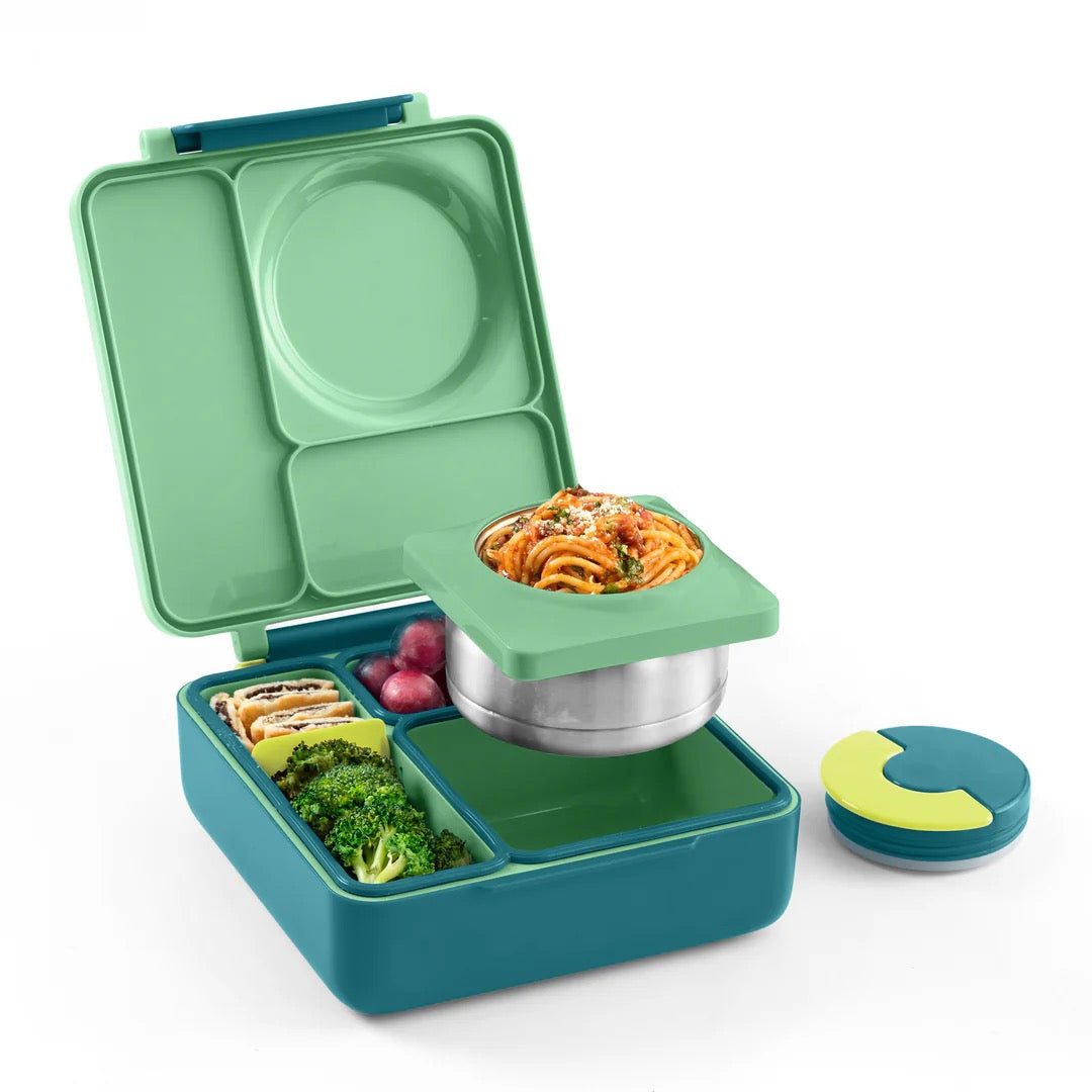 OmieBox Bento Box | With Insulated Thermos |  Green Meadow