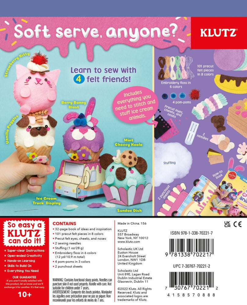 Klutz DIY Sew Your Own Ice Cream Animals Klutz DIY Sew Your Own Ice Cream Animals
