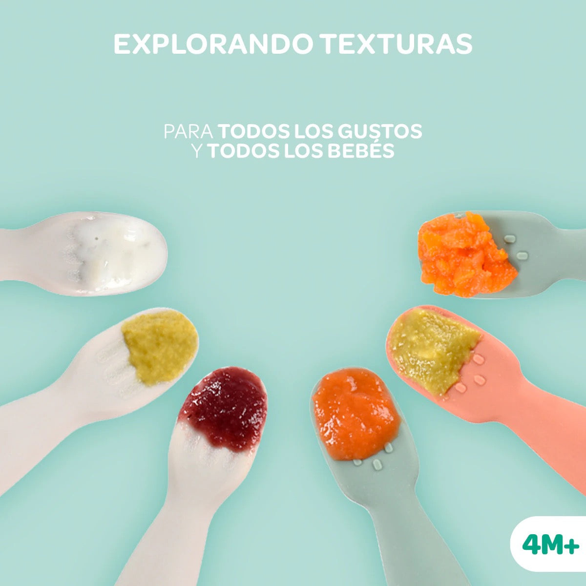 بيابا - ملاعق تحضيرية | حلوى القطن - سوربيه | طقم من قطعتين | 4 أشهر فأكثر