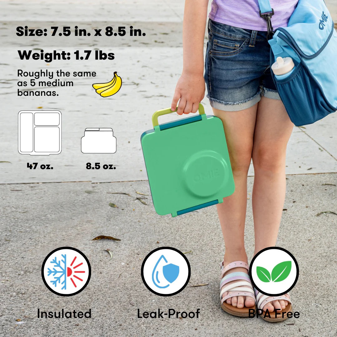 OmieBox Bento Box | With Insulated Thermos |  Green Meadow