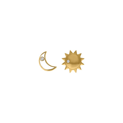 Sun Moon Kid's Diamond Earrings
