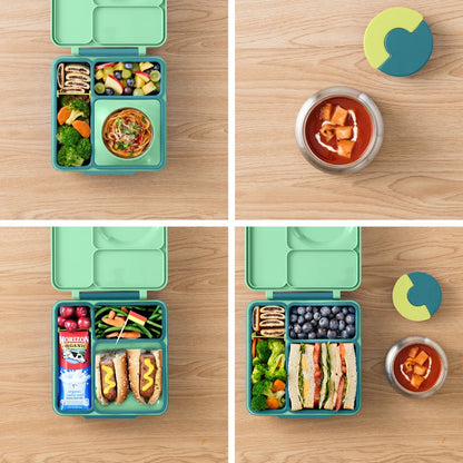 OmieBox Bento Box | With Insulated Thermos |  Green Meadow