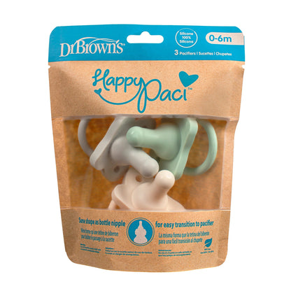 Dr. Brown's - HappyPaci Silicone Soother | 0-6m | 3 Pack