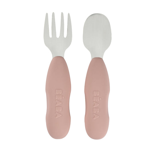 Beaba - Pre Cutlery Set | Stainless Steel Cotton Candy | 10m+