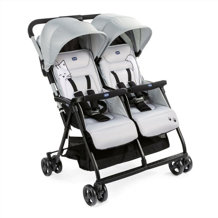 Chicco - OHLAL Twin StrollerSilver Cat Chicco - OHLAL Twin StrollerSilver Cat