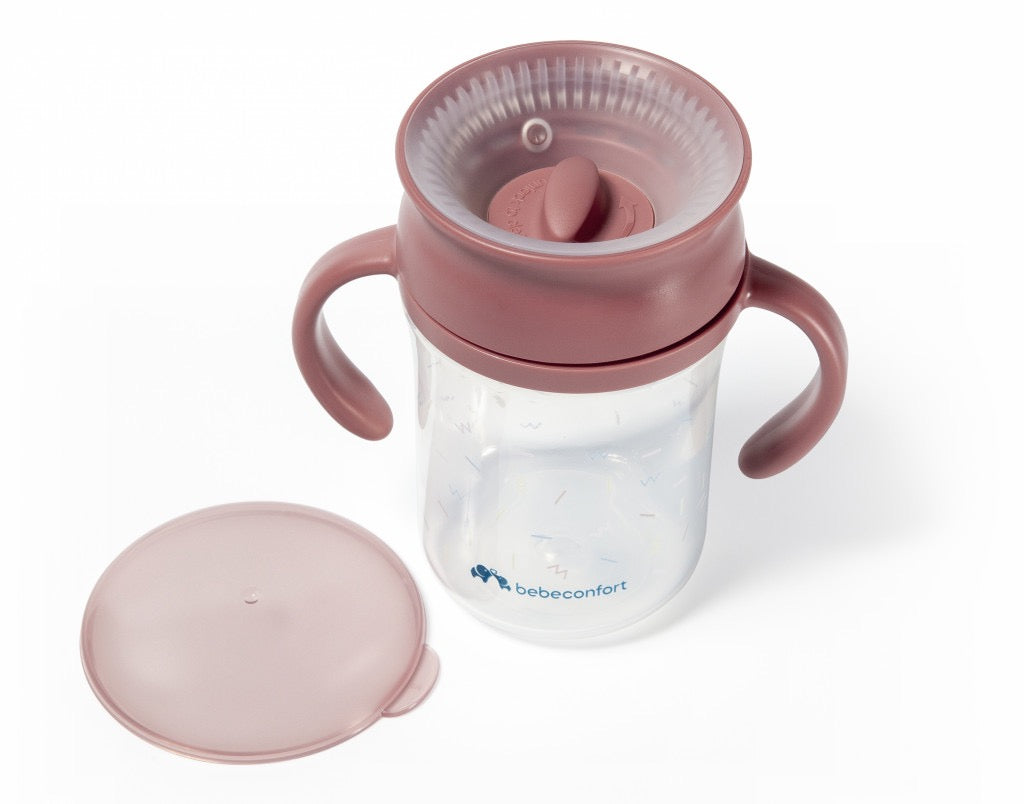 Bebe Confort - Anti-leak 360° Cup 280ml 6M+ | Terra Pink Glow in the Dark