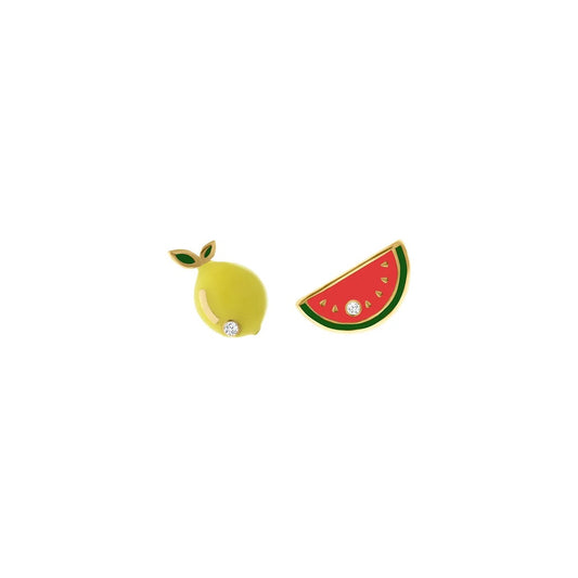 Watermelon & Lemon Kid's Diamond Earrings