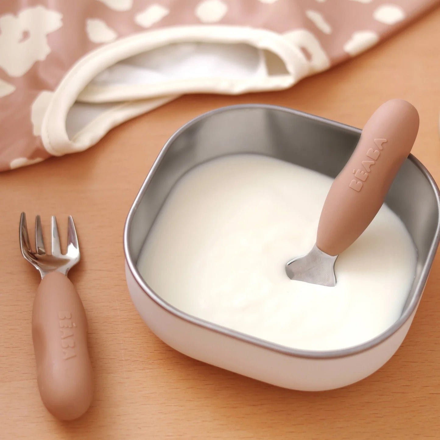 Beaba - Pre Cutlery Set | Stainless Steel Cotton Candy | 10m+