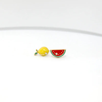 Watermelon & Lemon Kid's Diamond Earrings