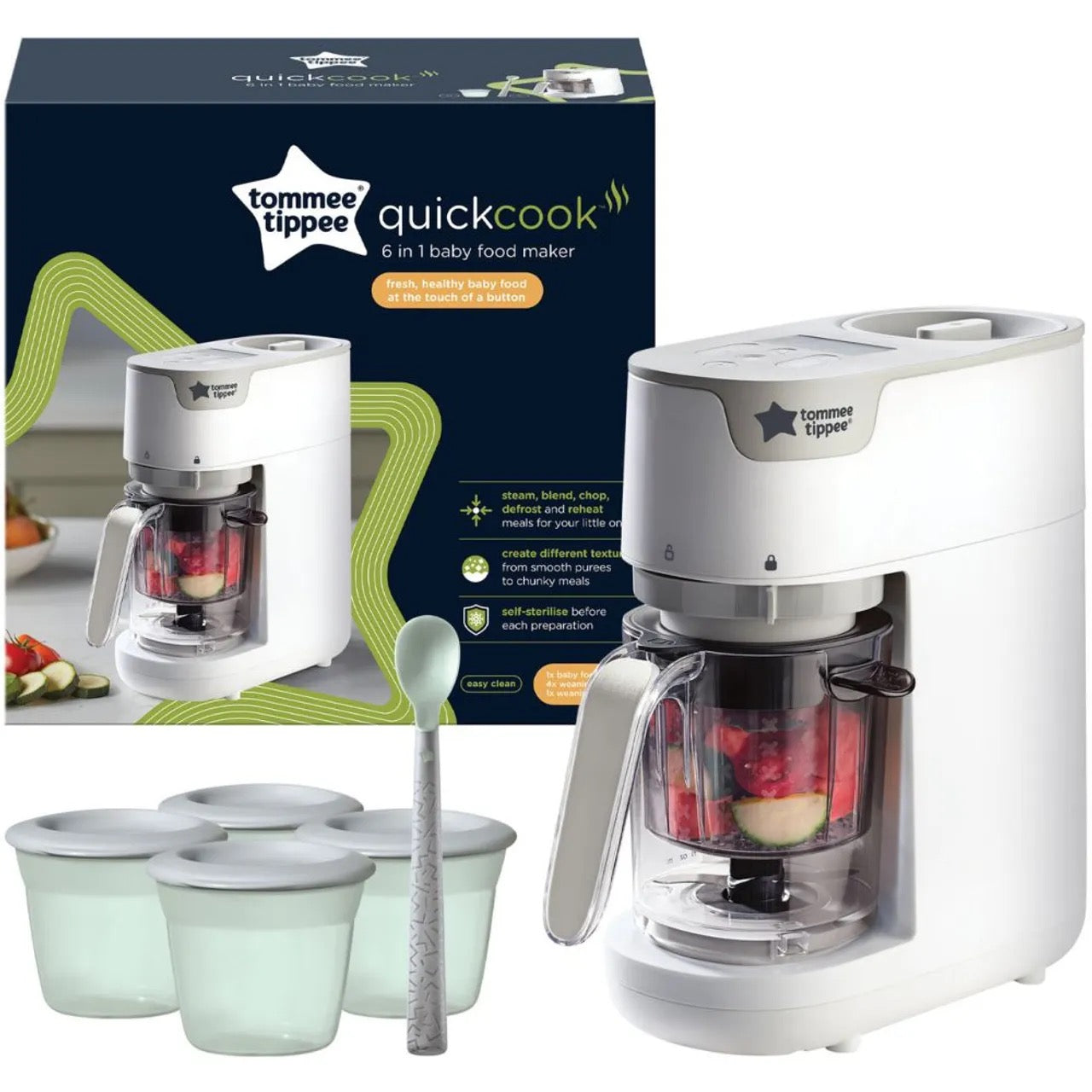 Tommee Tippee - 6-in-1 Baby Food Maker | White Tommee Tippee - 6-in-1 Baby Food Maker | White