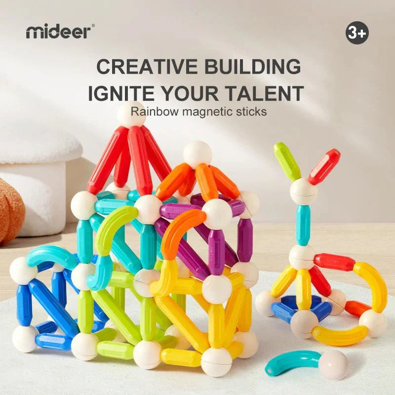 Mideer - Rainbow Magnetic Sticks | 60pcs Mideer - Rainbow Magnetic Sticks | 60pcs