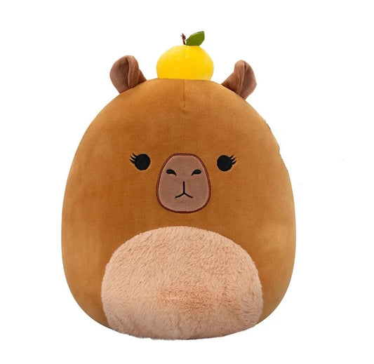 Squishmallows - Medium Plush 12" Lijjian - Brown Capybara - Fuzzy Belly and Yuzu