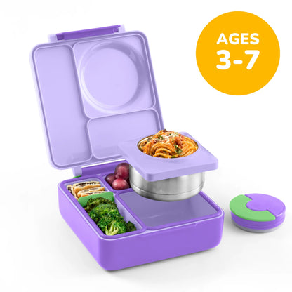 OmieBox Bento Box | With Insulated Thermos | Purple Plum