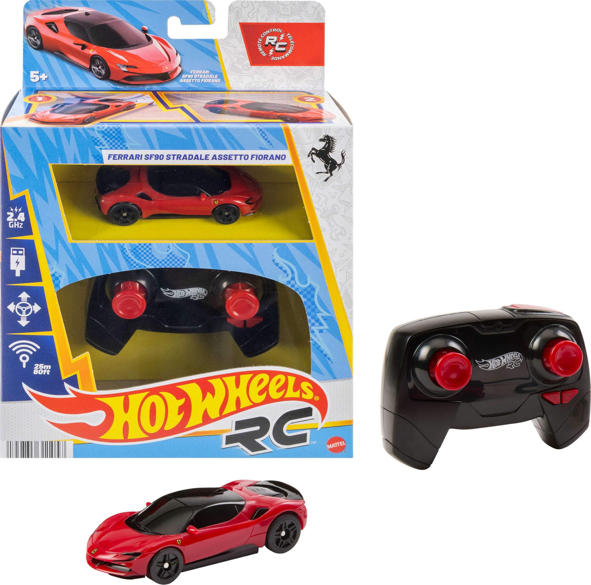 Hot Wheels - RC Ferrari SF90 Stradale Remote Control Car | 3-6Y Hot Wheels - RC Ferrari SF90 Stradale Remote Control Car | 3-6Y
