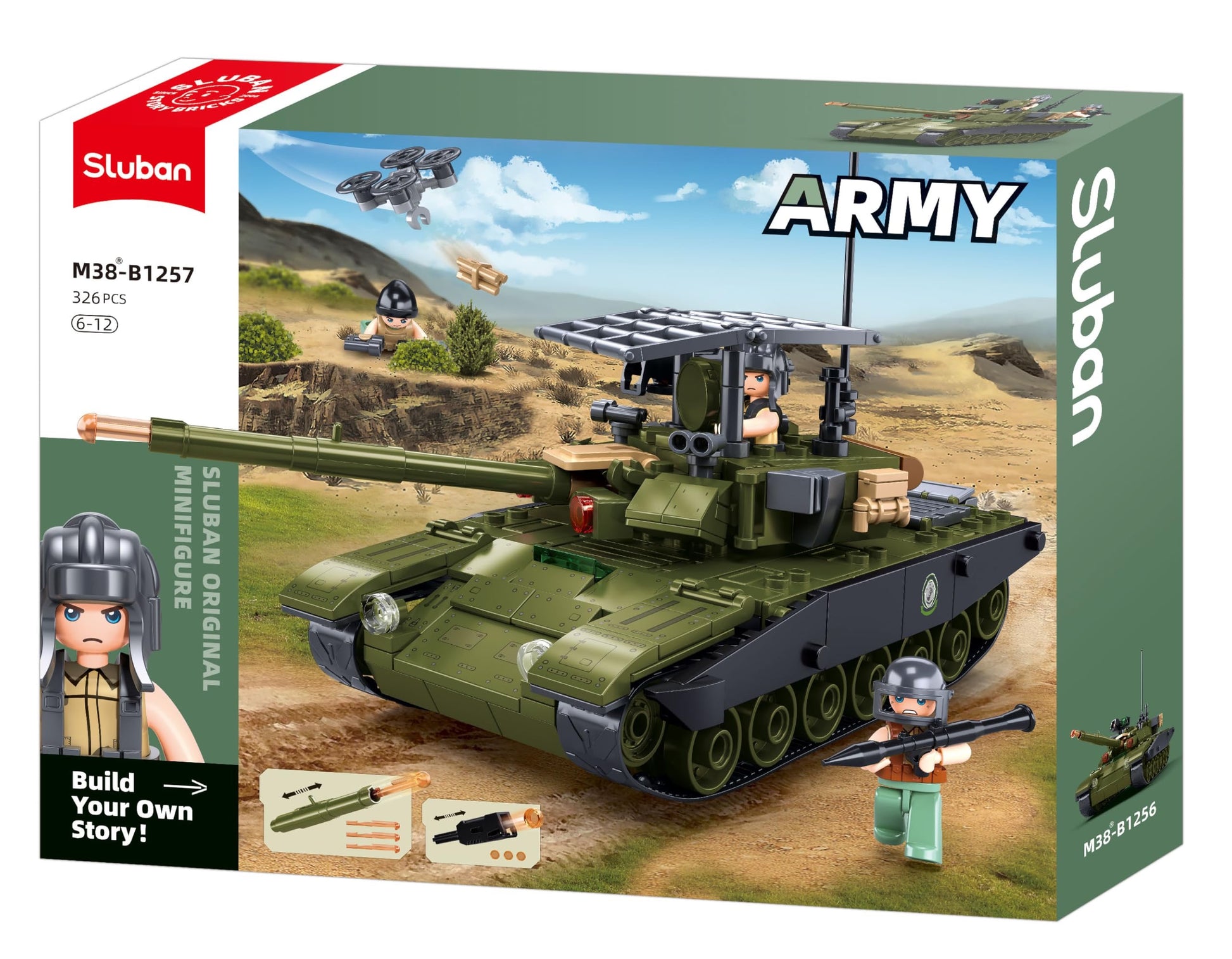 Sluban - ARMY-IFR-T90AS Main Battle Tank | 318pcs | 6Y+