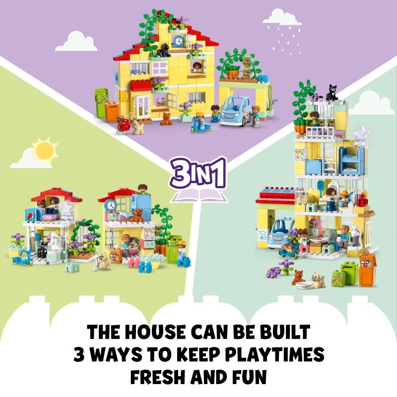 Lego - 3 in 1 Family House | 218 Pcs | 3Y+ Lego - 3 in 1 Family House | 218 Pcs | 3Y+