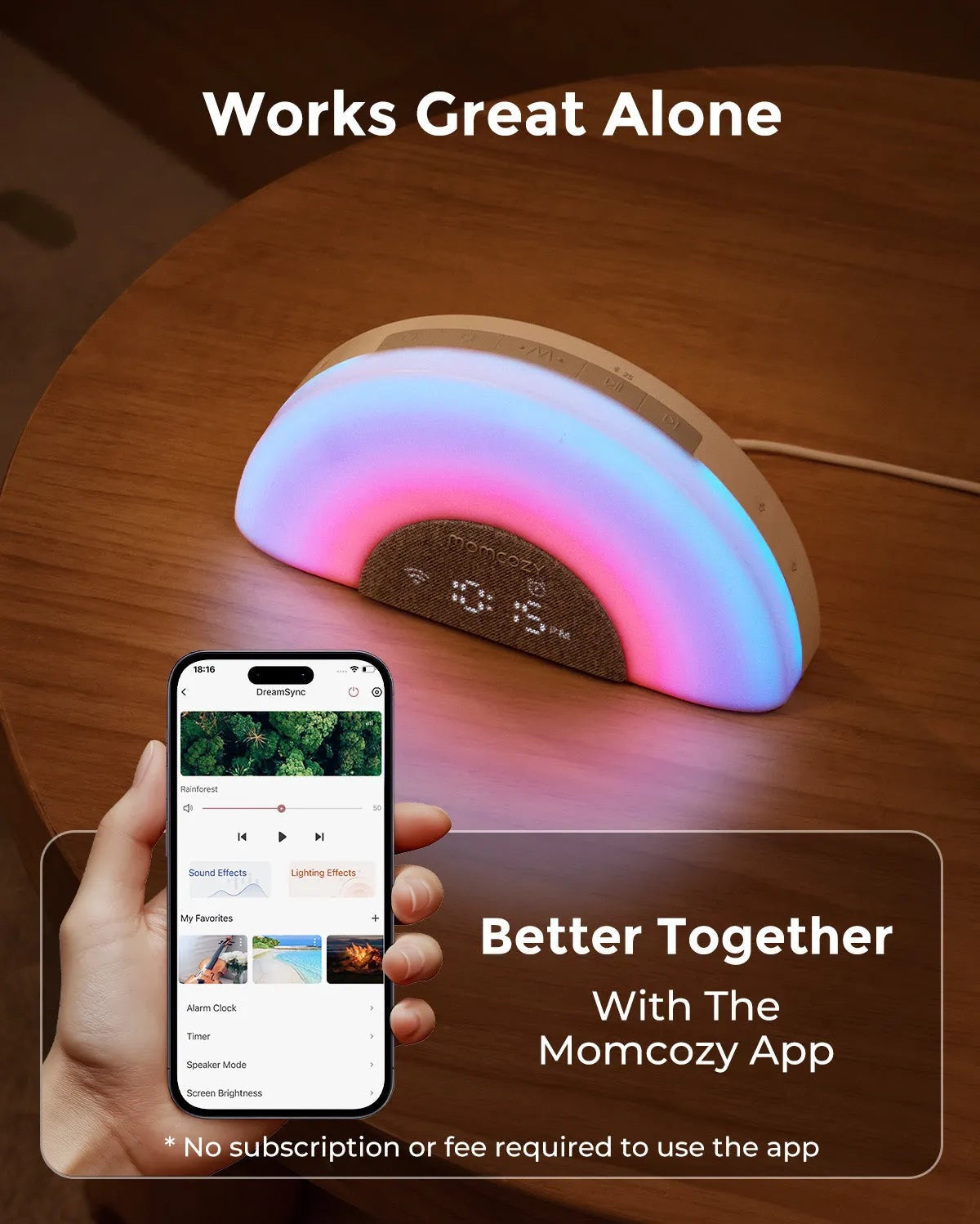 Momcozy - DreamSync Tech Smart Baby Sound Machine Rainbow Light | App Remote Control Momcozy - DreamSync Tech Smart Baby Sound Machine Rainbow Light | App Remote Control