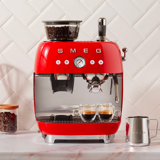 Smeg Manual Espresso Coffee Machine with Grinder 50's Style Aesthetic Black — BambiniJO Jordan