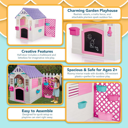 Dolu - Garden Playhouse with Fence | Pink