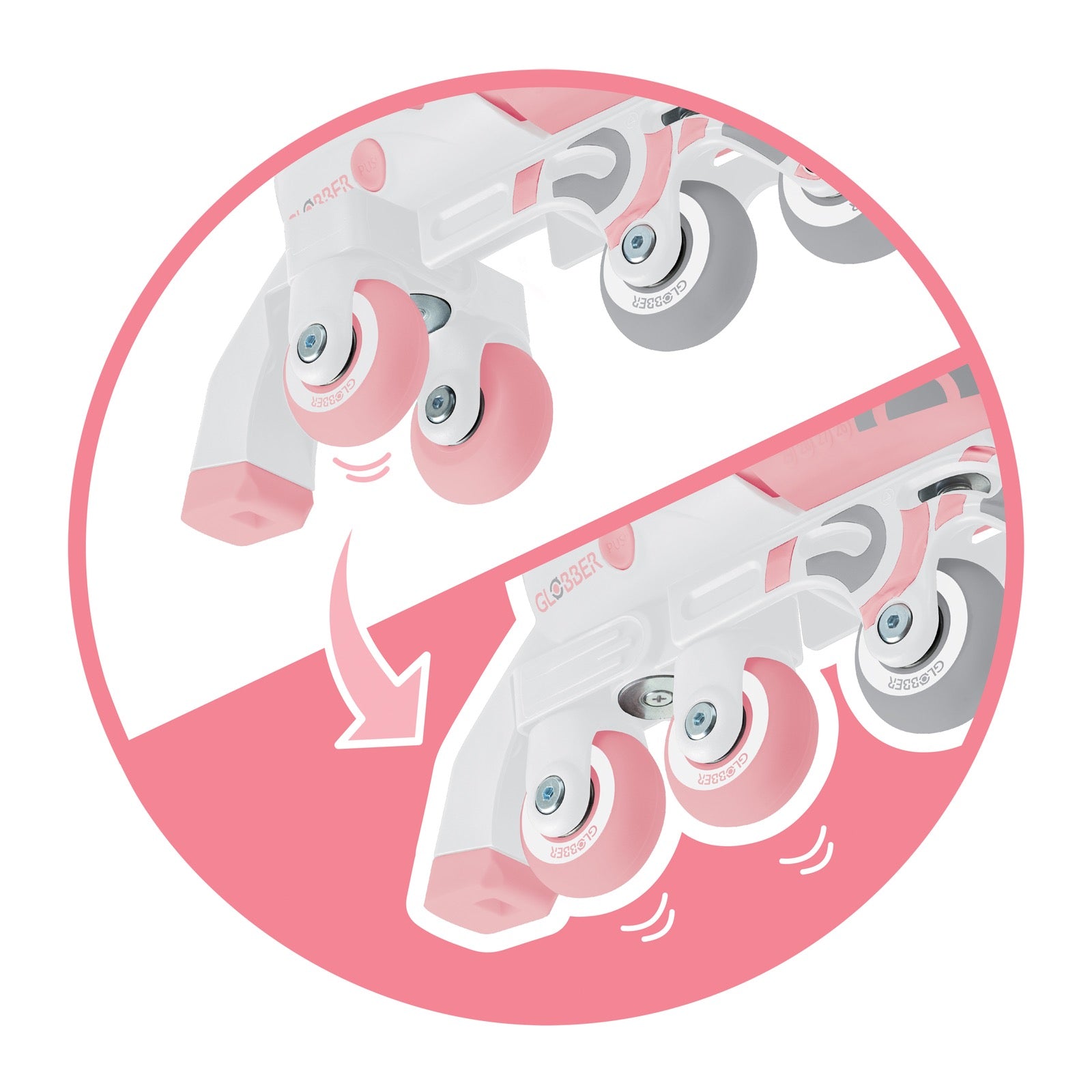 Globber | Learning Inline Skates 2in1 | Pastel Pink | 26-29 Globber | Learning Inline Skates 2in1 | Pastel Pink | 26-29