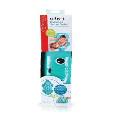 Infantino - 2-in-1 Bath Mat And Storage Basket | Turtle