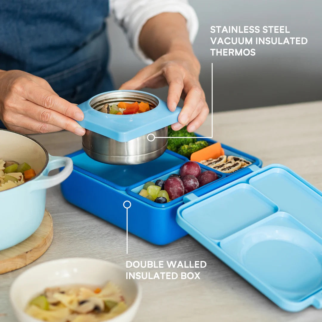 OmieBox Bento Box | With Insulated Thermos | Blue Sky OmieBox Bento Box | With Insulated Thermos | Blue Sky