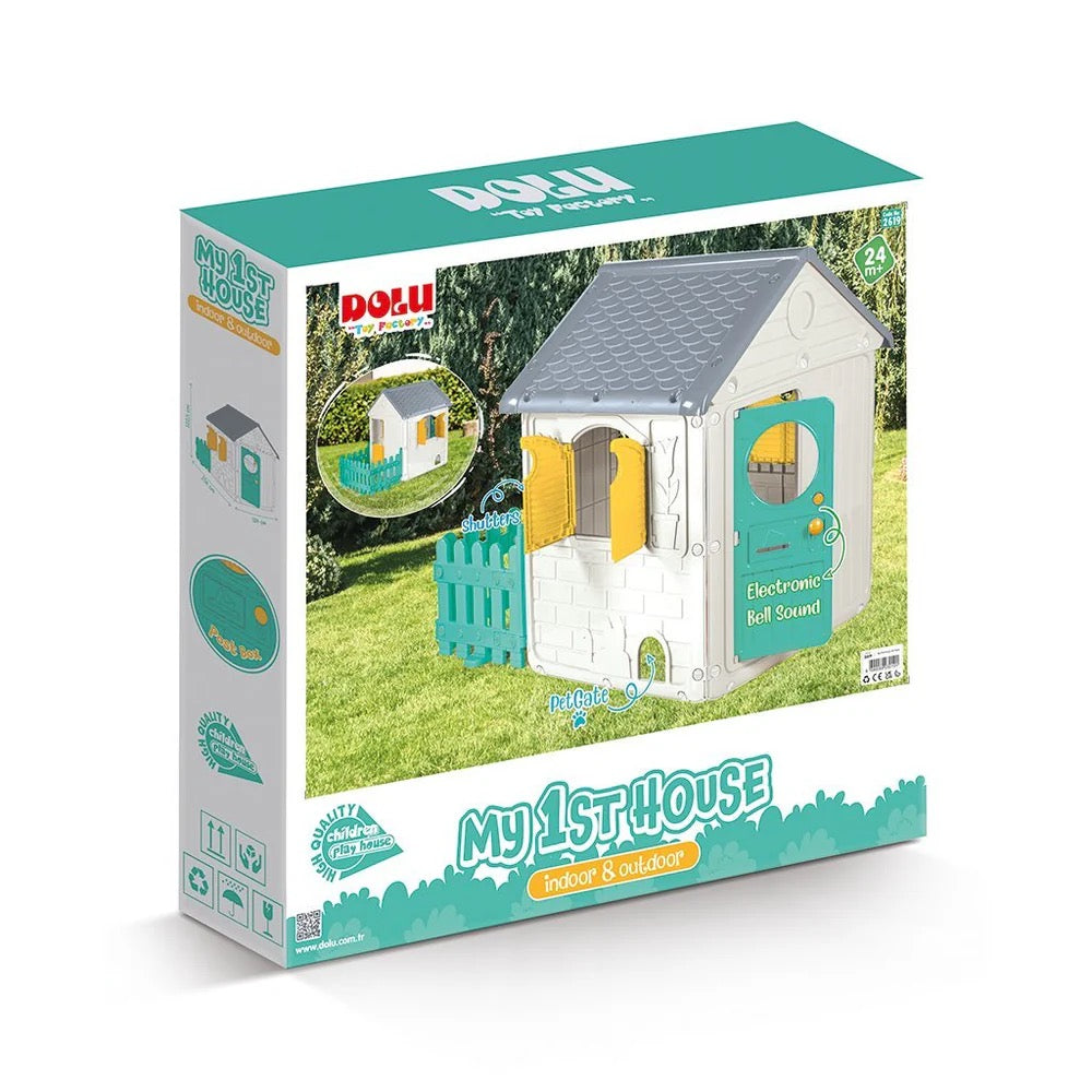 Dolu - Garden Playhouse with Fence | Grey-Green Dolu - Garden Playhouse with Fence | Grey-Green